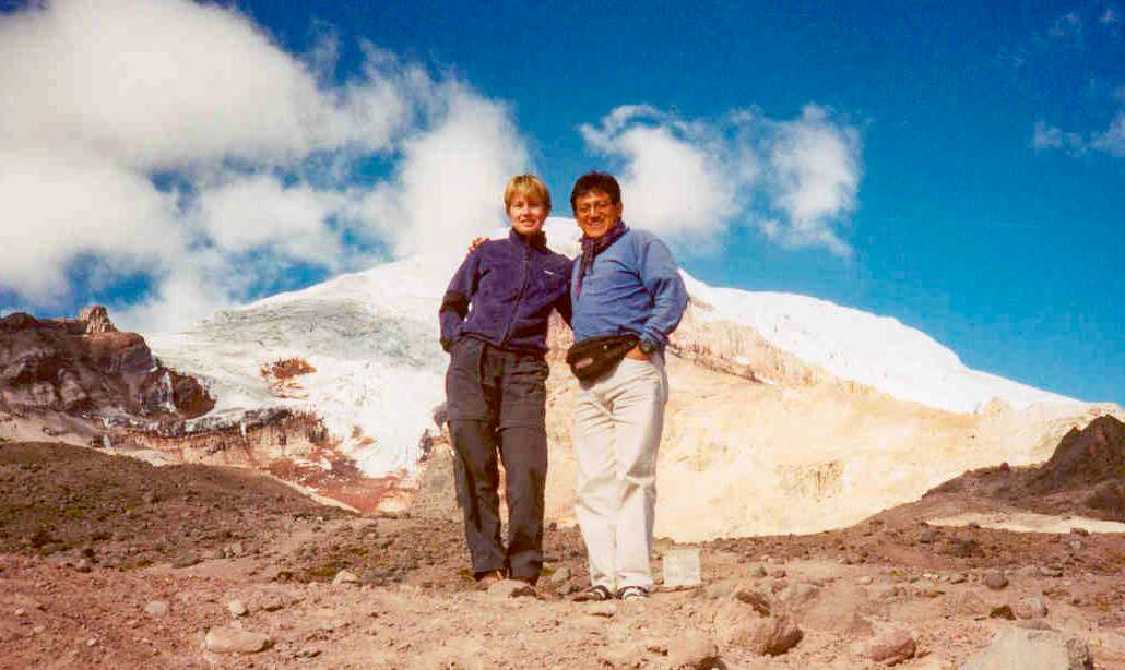 Carlin and I Standing in Front of Chimborazo