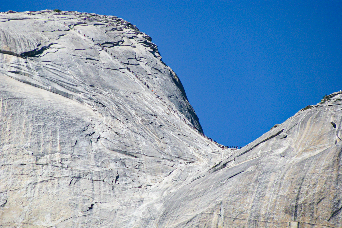 Climbing the Half Dome Cables 2009