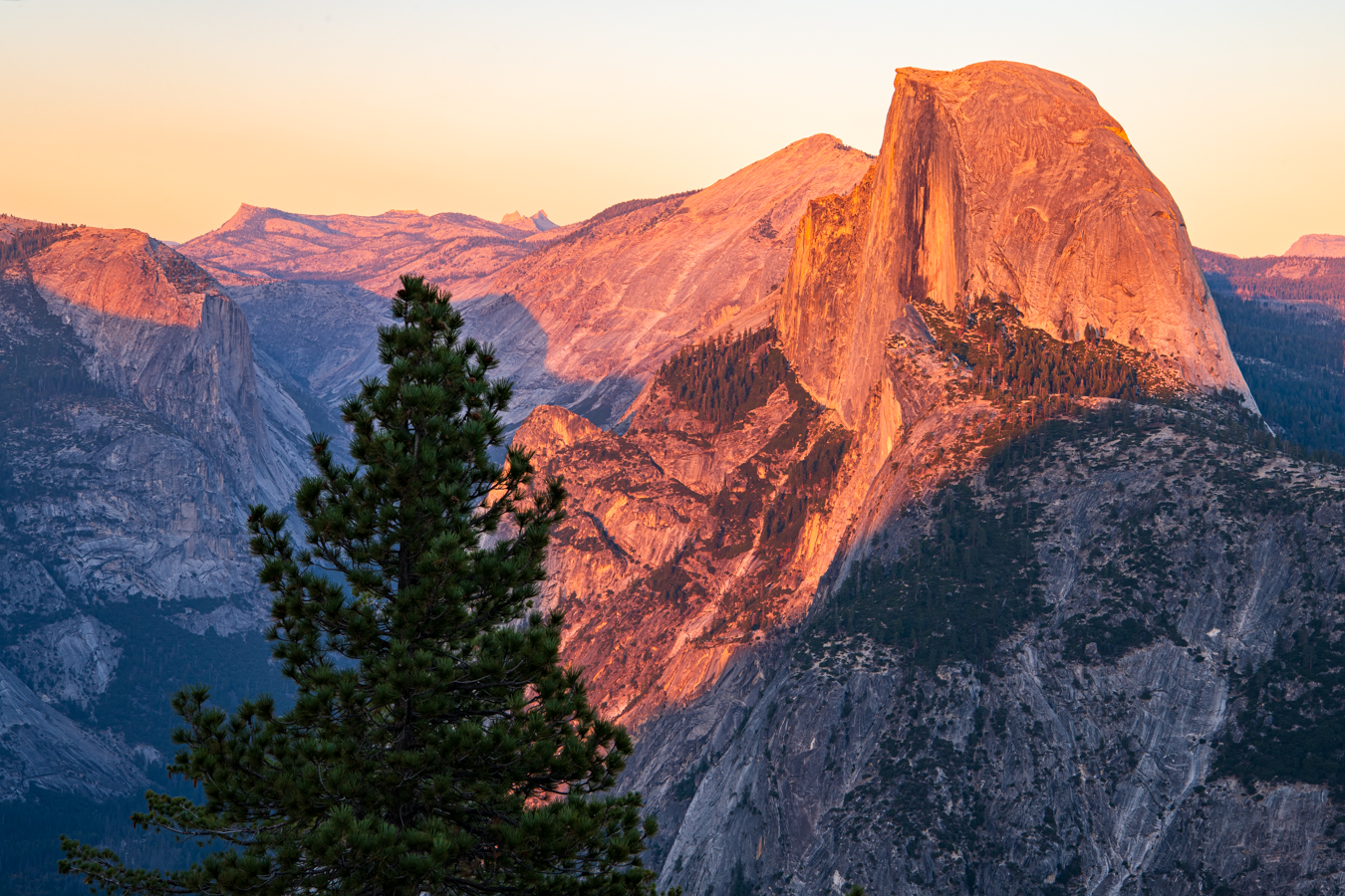 Sun Setting Over Half Dome