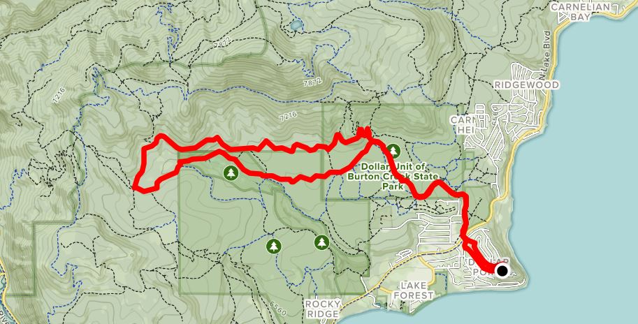 Tahoe City Cross Country Map - Cycling